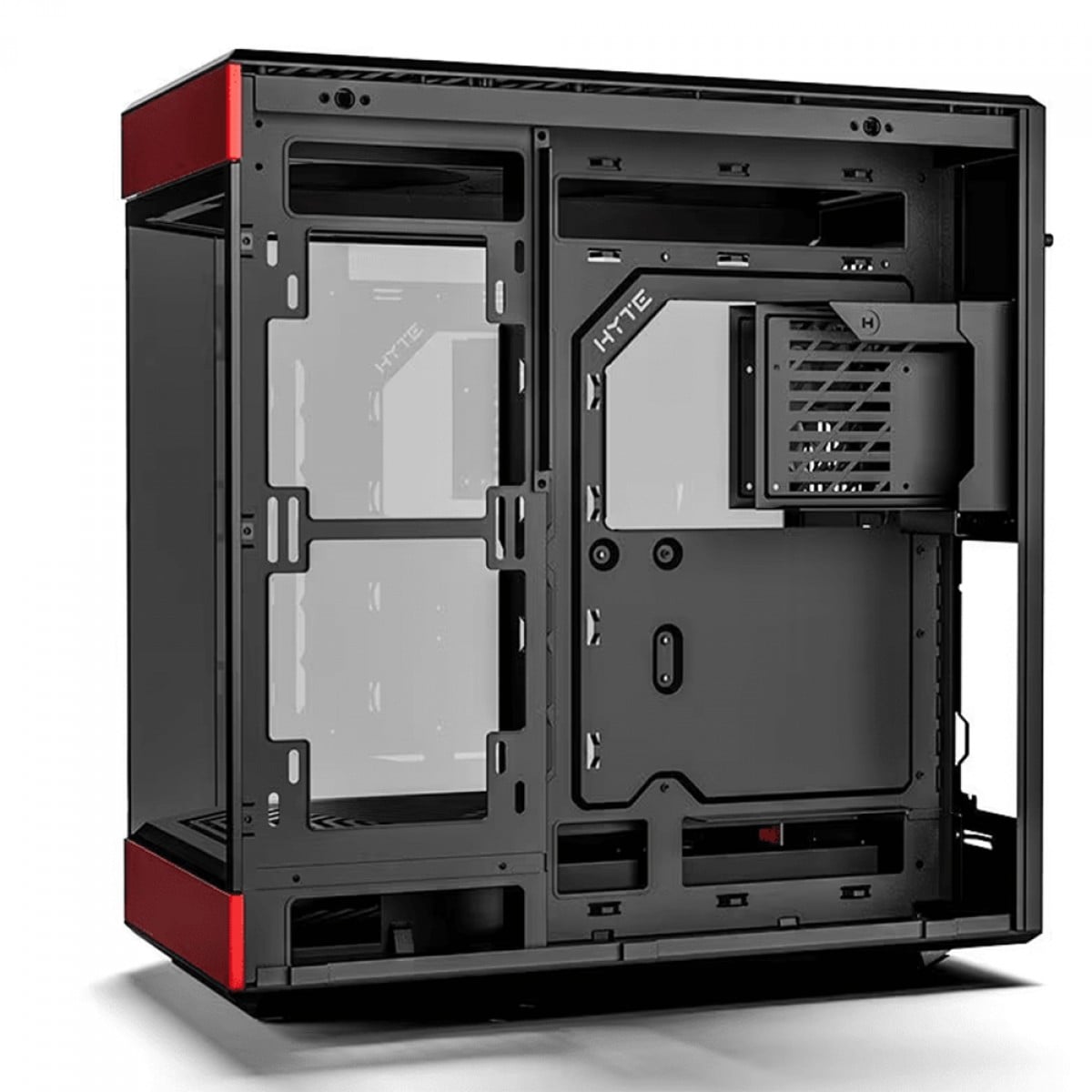 Gabinete Gamer Hyte Y60 Black Cherry, Mid Tower, Vidro Temperado, ATX, Sem Fonte, Com 3 fans, Preto e Vermelho, CS-HYTE-Y60-BR
