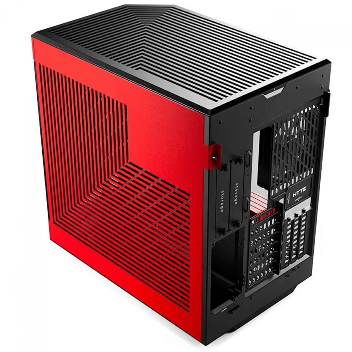 Gabinete Gamer Hyte Y60 Black Cherry, Mid Tower, Vidro Temperado, ATX, Sem Fonte, Com 3 fans, Preto e Vermelho, CS-HYTE-Y60-BR