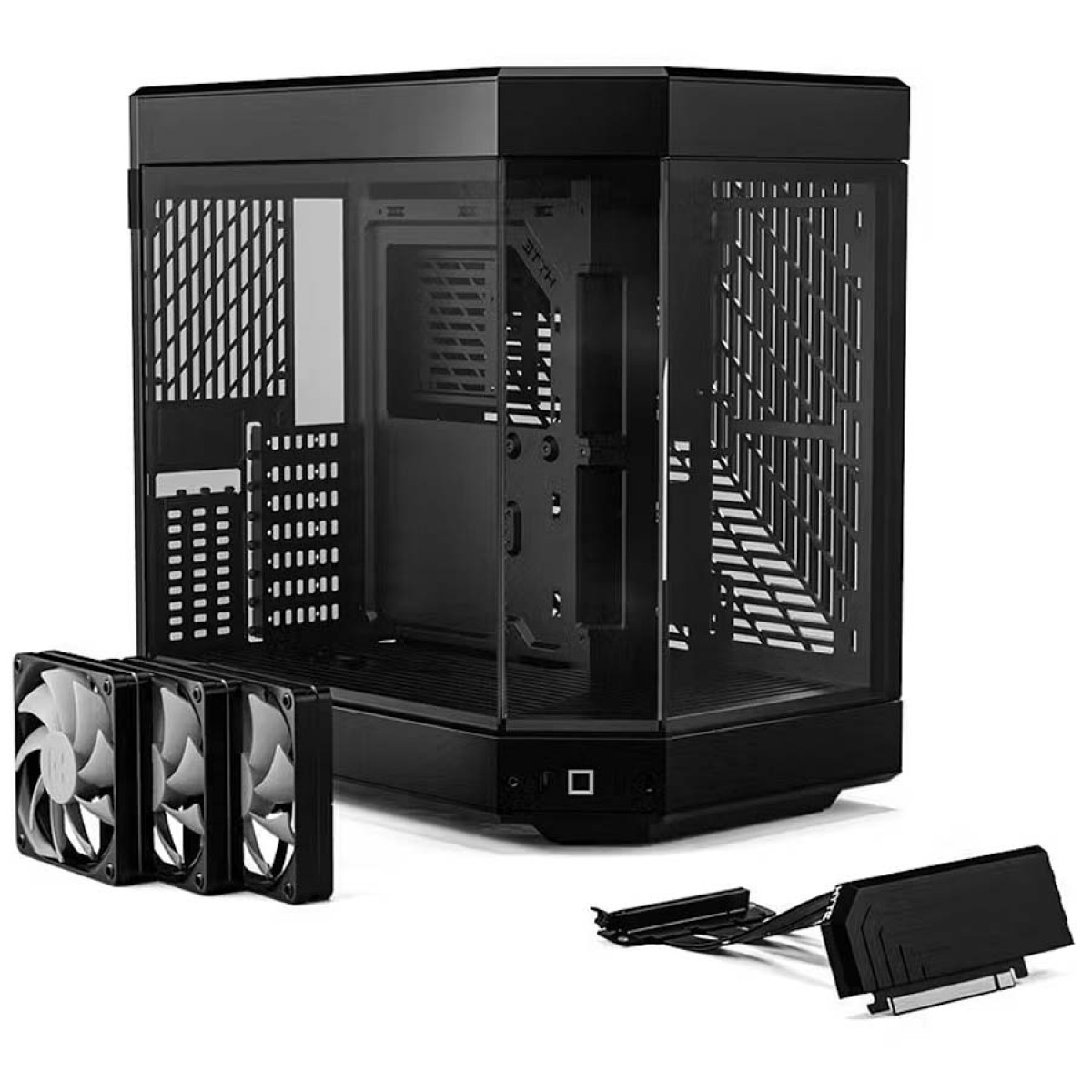 Gabinete Gamer Hyte Y60, Mid Tower, Vidro Temperado, ATX, Sem Fonte, Com 3 fans, Black, CS-HYTE-Y60-B