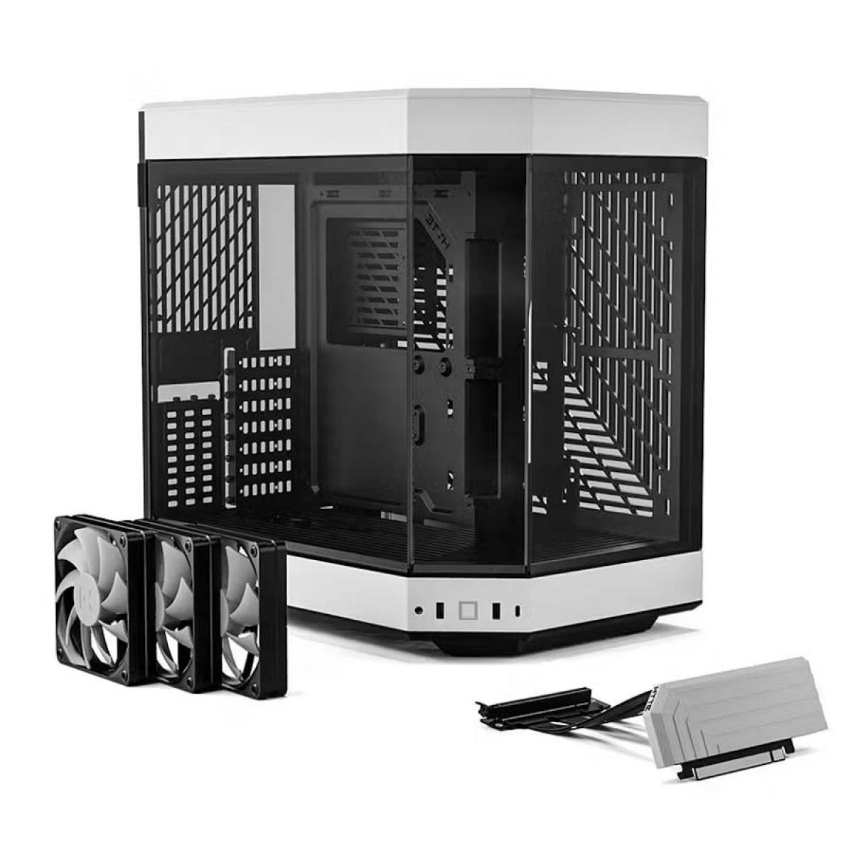 Gabinete Gamer Hyte Y60, Mid Tower, Vidro Temperado, ATX, Sem Fonte, Com 3 fans, White, CS-HYTE-Y60-BW