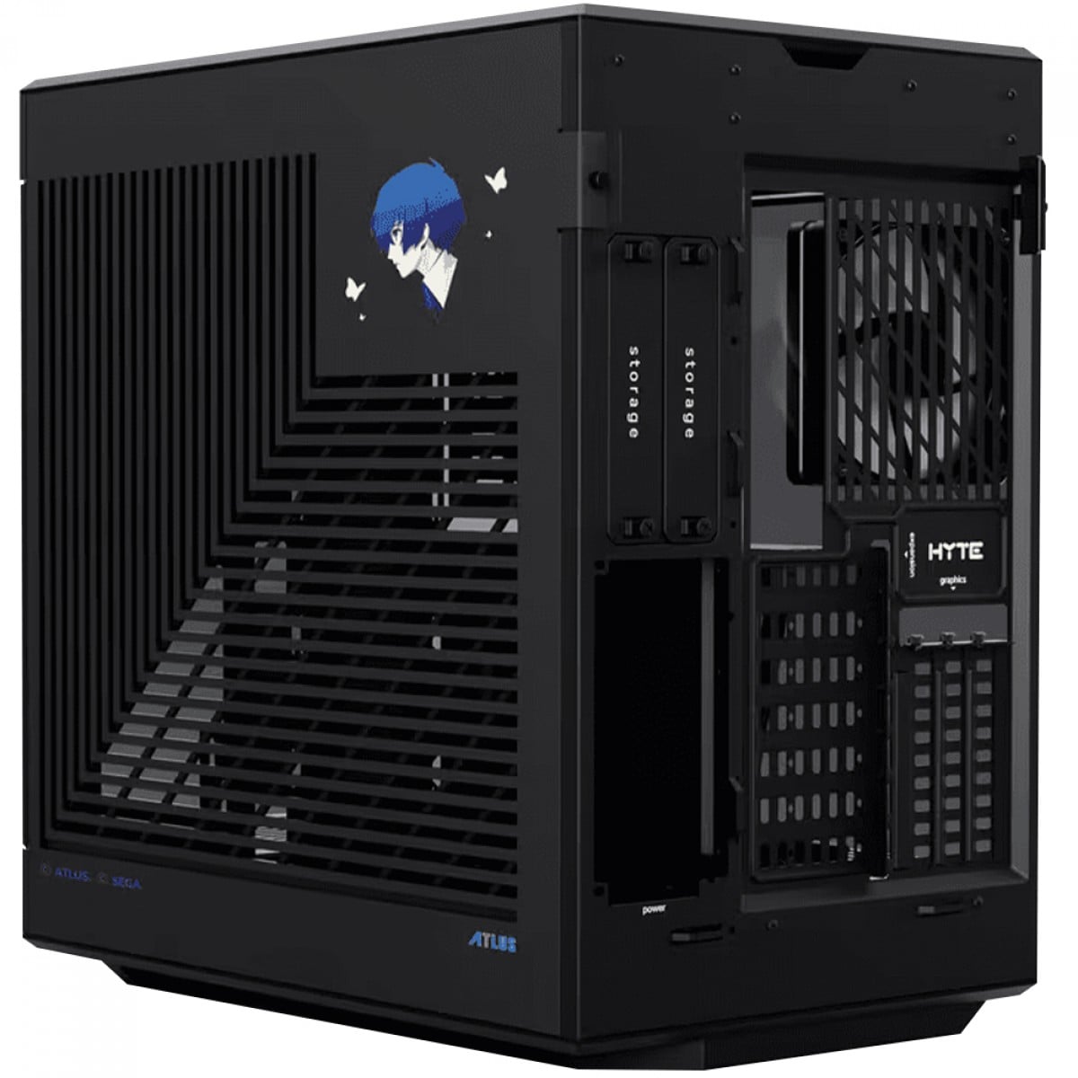 Gabinete Gamer Hyte Y60 Persona 3 Reload, Mid Tower, Vidro Temperado, ATX, Sem Fonte, Com 3 fans, Preto, CS-HYTE-Y60-P3R-U