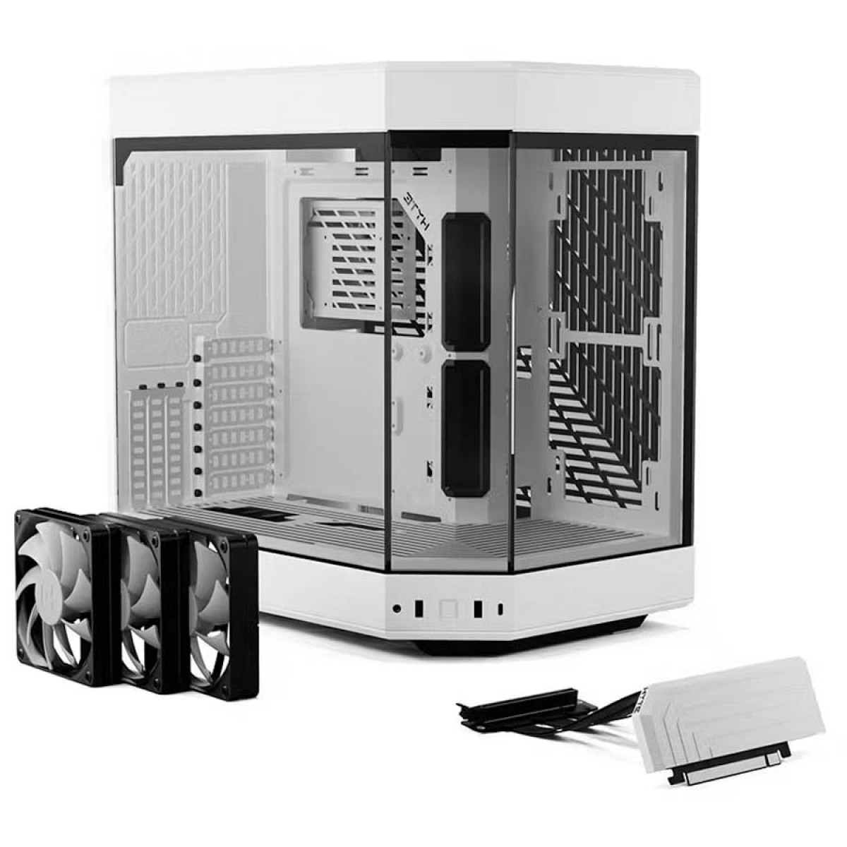 Gabinete Gamer Hyte Y60 Snow, Mid Tower, Vidro Temperado, ATX, Sem Fonte, Com 3 fans, White, CS-HYTE-Y60-WW