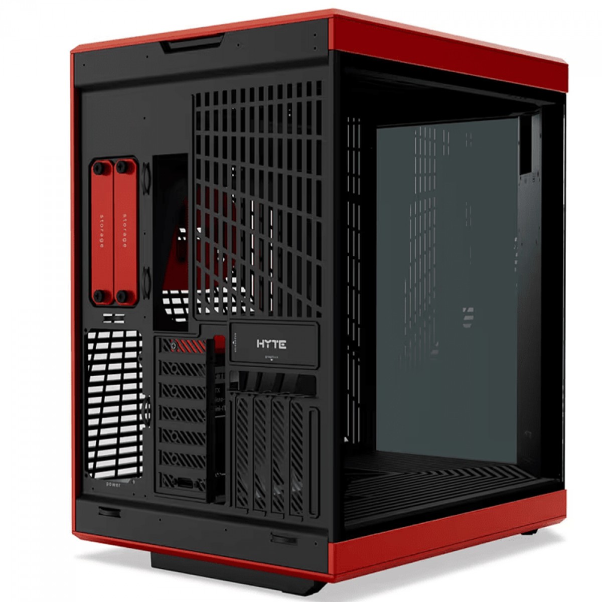 Gabinete Gamer Hyte Y70 Black Cherry, Com Display 2.5K 14.5 Pol Touch, Mid Tower, Vidro Temperado, EATX, Sem Fans, Preto e Vermelho, CS-HYTE-Y70-BR-L