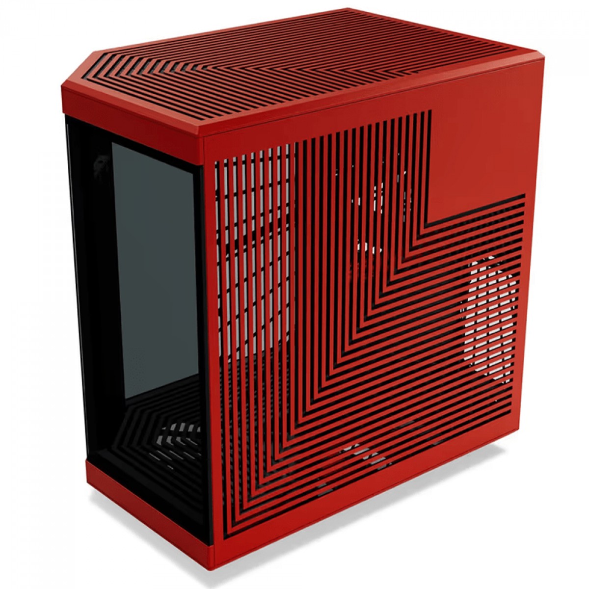 Gabinete Gamer Hyte Y70 Black Cherry, Com Display 2.5K 14.5 Pol Touch, Mid Tower, Vidro Temperado, EATX, Sem Fans, Preto e Vermelho, CS-HYTE-Y70-BR-L