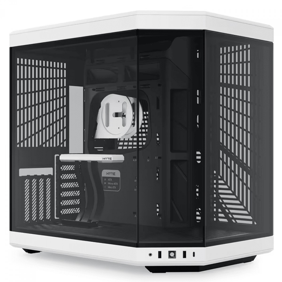 Gabinete Gamer Hyte Y70, Mid Tower, Vidro Temperado, EATX, Sem Fans, Preto e Branco, CS-HYTE-Y70-BW