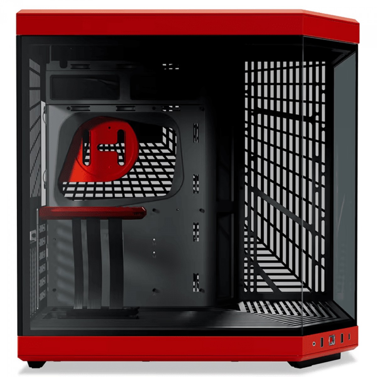 Gabinete Gamer Hyte Y70, Mid Tower, Vidro Temperado, EATX, Sem Fans, Preto e Vermelho, CS-HYTE-Y70-BR