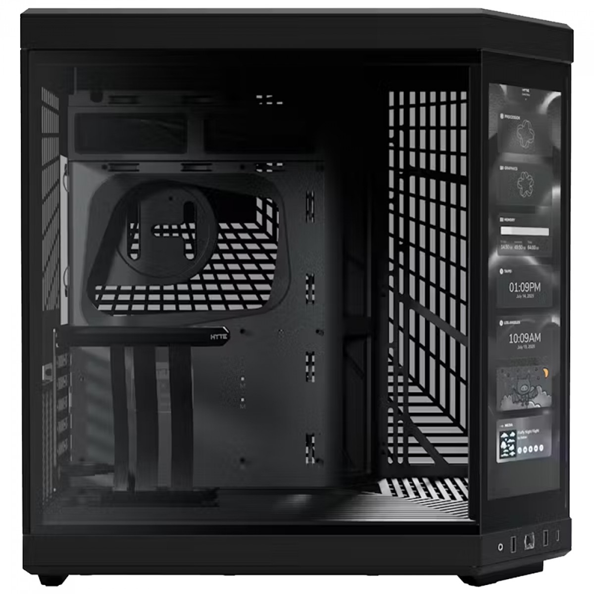 Gabinete Gamer Hyte Y70 Touch, Com Display 4K 14.1 Pol Touch, Mid Tower, Vidro Temperado, EATX, Sem Fans, Preto, CS-HYTE-Y70-B-L
