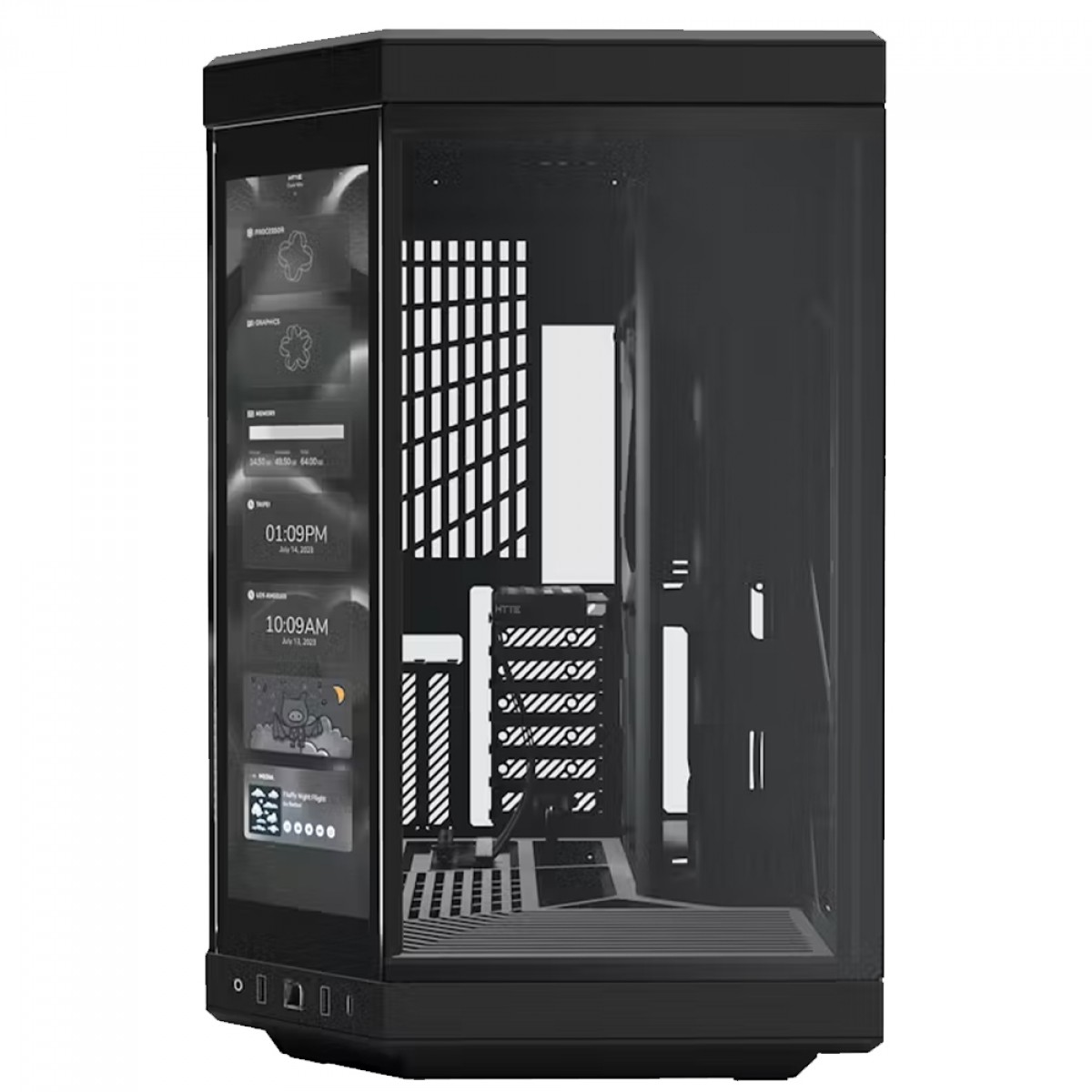 Gabinete Gamer Hyte Y70 Touch, Com Display 4K 14.1 Pol Touch, Mid Tower, Vidro Temperado, EATX, Sem Fans, Preto, CS-HYTE-Y70-B-L