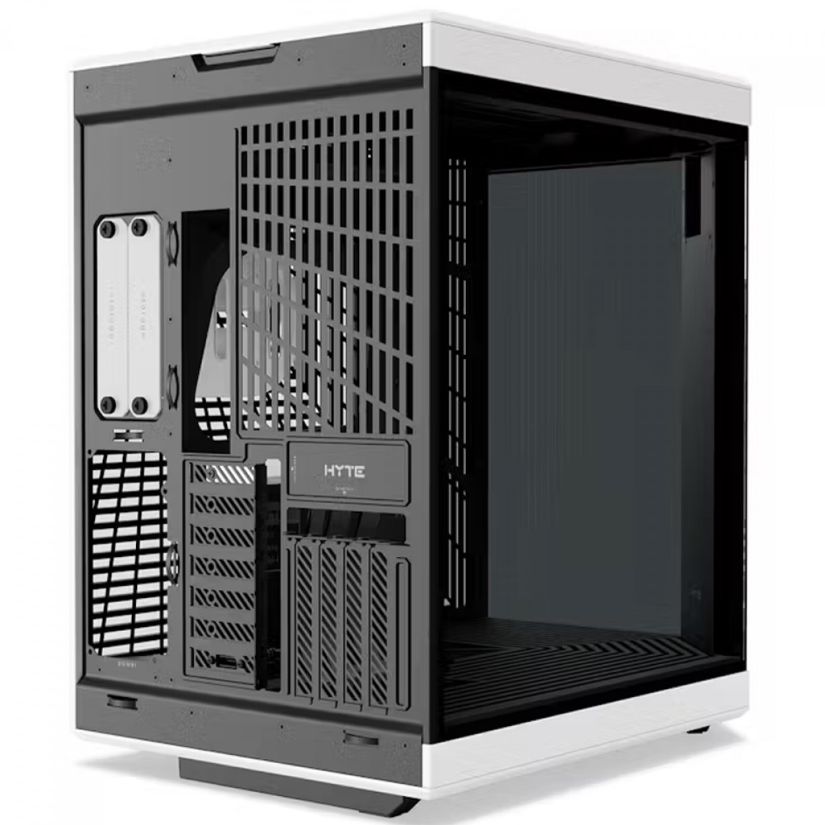 Gabinete Gamer Hyte Y70 Touch, Com Display 4K 14.1 Pol Touch, Mid Tower, Vidro Temperado, EATX, Sem Fans, Preto E Branco, CS-HYTE-Y70-BW-L