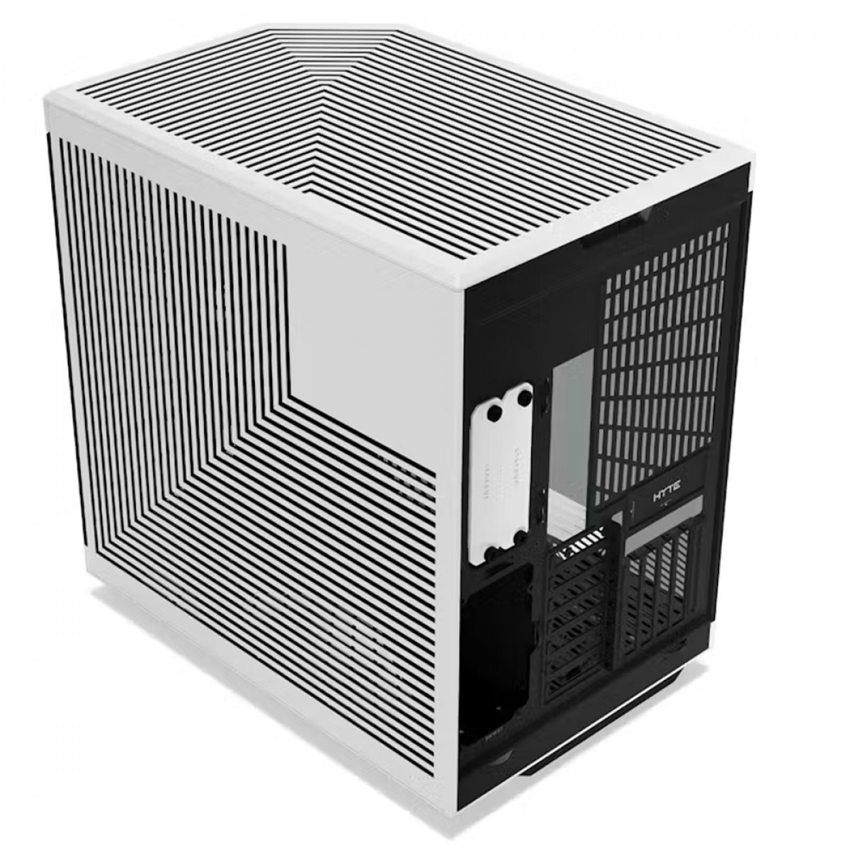 Gabinete Gamer Hyte Y70 Touch, Com Display 4K 14.1 Pol Touch, Mid Tower, Vidro Temperado, EATX, Sem Fans, Preto E Branco, CS-HYTE-Y70-BW-L