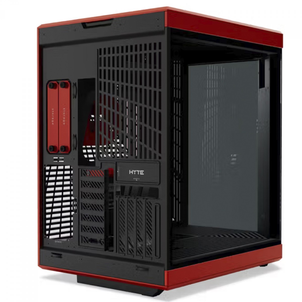 Gabinete Gamer Hyte Y70 Touch Infinite Black Cherry, Com Display 2.5K 14.9 Pol Touch, Mid Tower, Vidro Temperado, EATX, Sem Fans, Preto e Vermelho, CS-HYTE-Y70TTI-RB