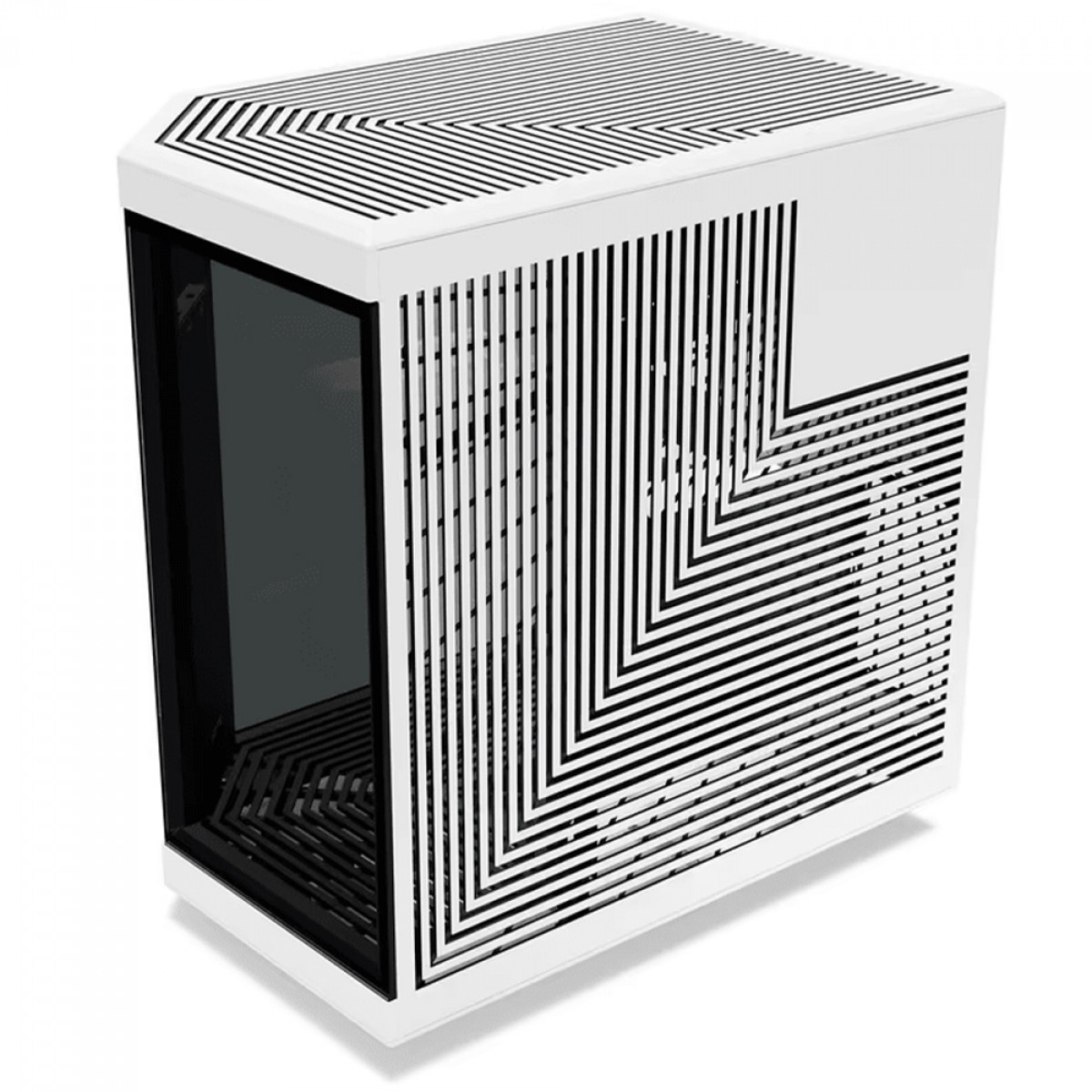 Gabinete Gamer Hyte Y70 Touch Infinite Panda, Com Display 2.5K 14.5 Pol Touch, Mid Tower, Vidro Temperado, EATX, Sem Fans, Preto e Branco, CS-HYTE-Y7
