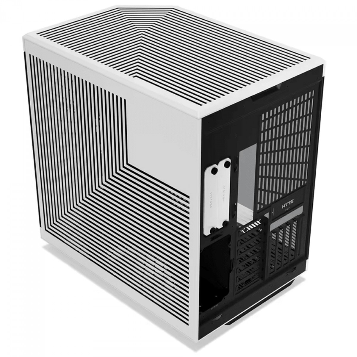 Gabinete Gamer Hyte Y70 Touch Infinite Panda, Com Display 2.5K 14.5 Pol Touch, Mid Tower, Vidro Temperado, EATX, Sem Fans, Preto e Branco, CS-HYTE-Y7