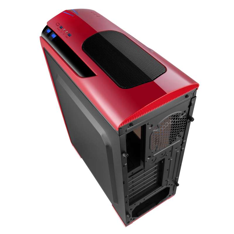 Gabinete Gamer Isolatic X2-6020R-CE/R-2U3 Red Mid Tower S/Fonte