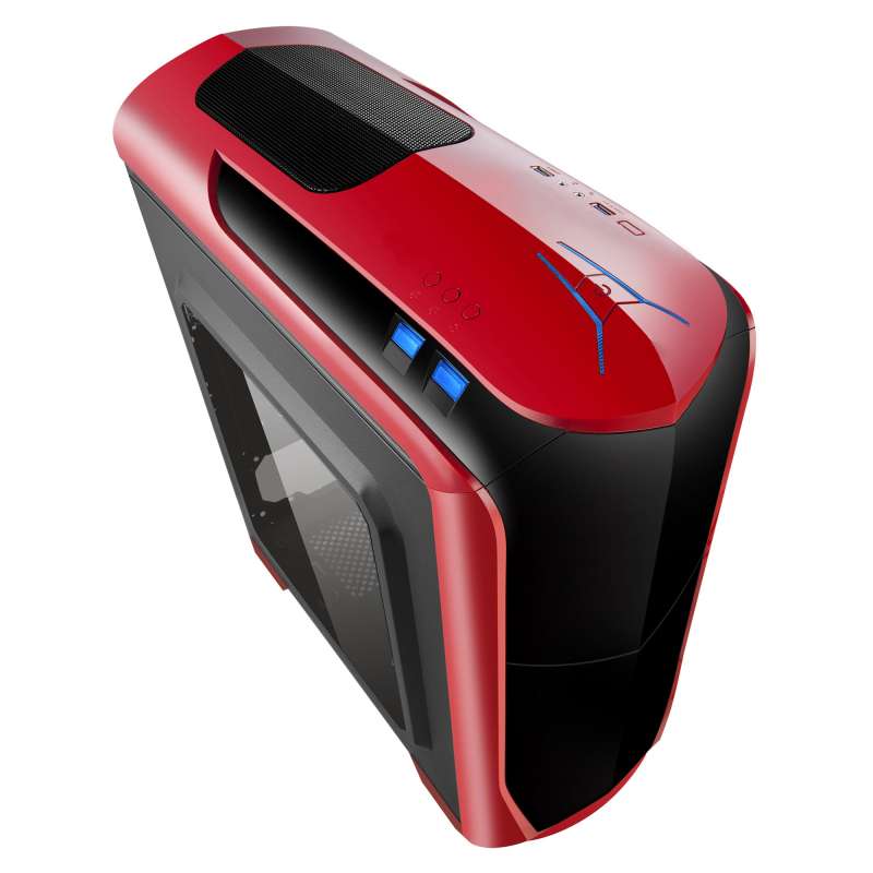 Gabinete Gamer Isolatic X2-6020R-CE/R-2U3 Red Mid Tower S/Fonte