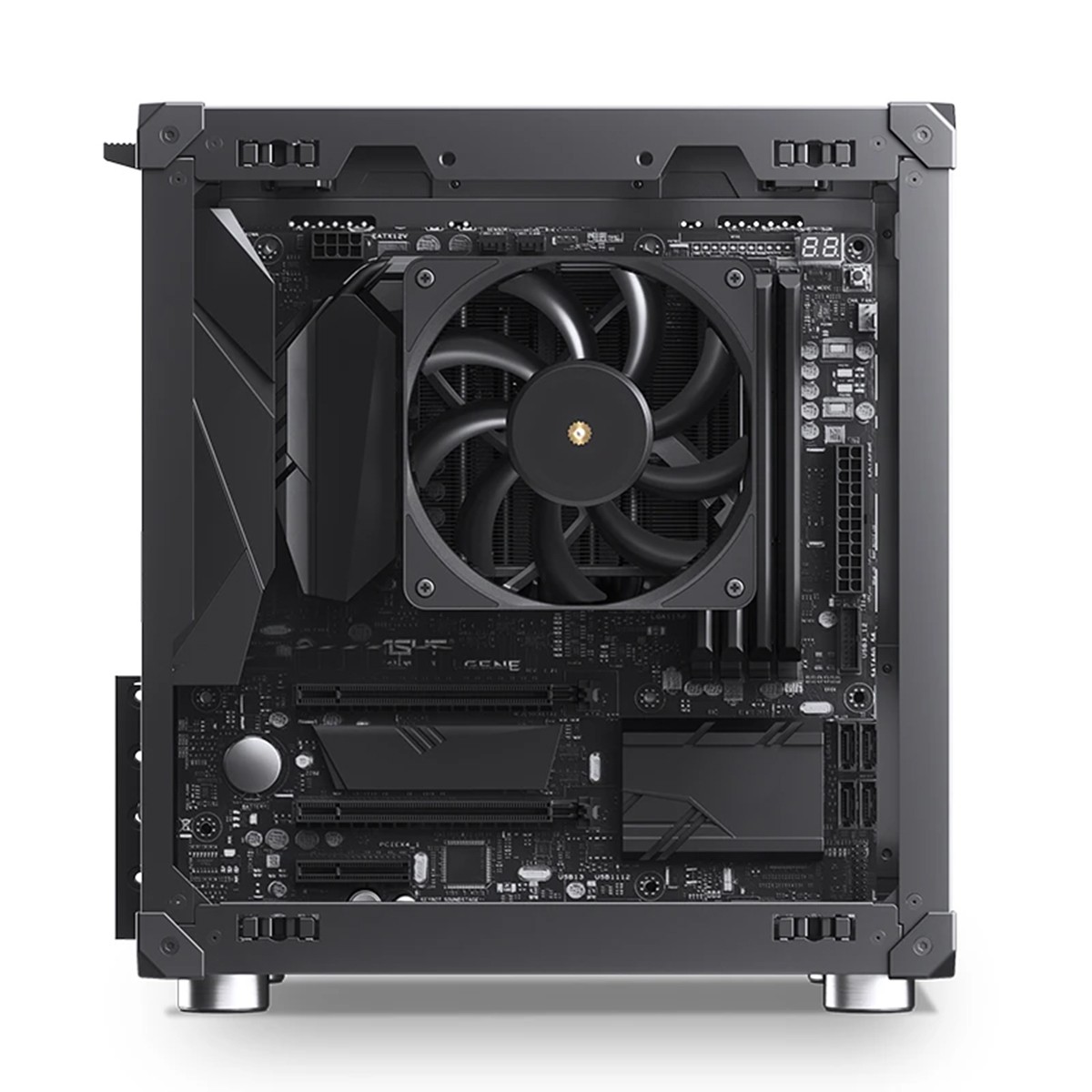 Gabinete Gamer Jonsbo C6 Black, Mini Tower, M-ATX, Sem Fonte, Sem Fans, Preto