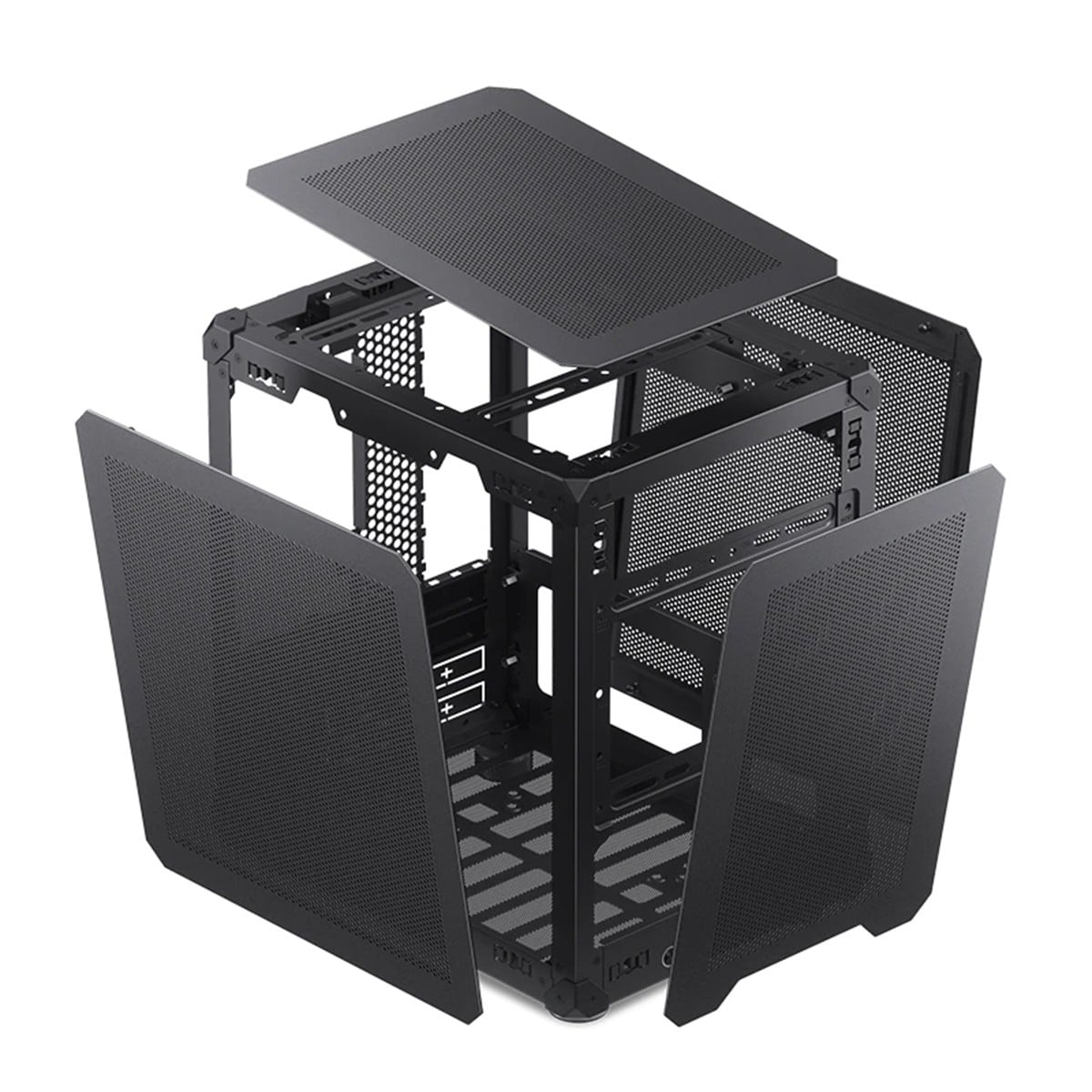 Gabinete Gamer Jonsbo C6 Black, Mini Tower, M-ATX, Sem Fonte, Sem Fans, Preto