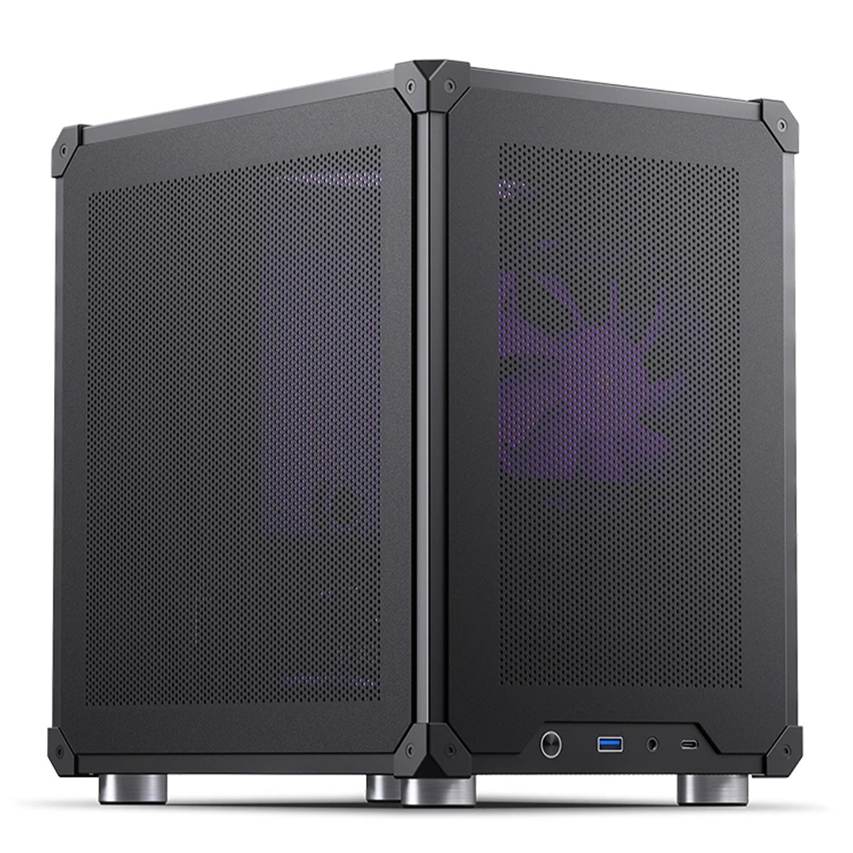 Gabinete Gamer Jonsbo C6 Black, Mini Tower, M-ATX, Sem Fonte, Sem Fans, Preto