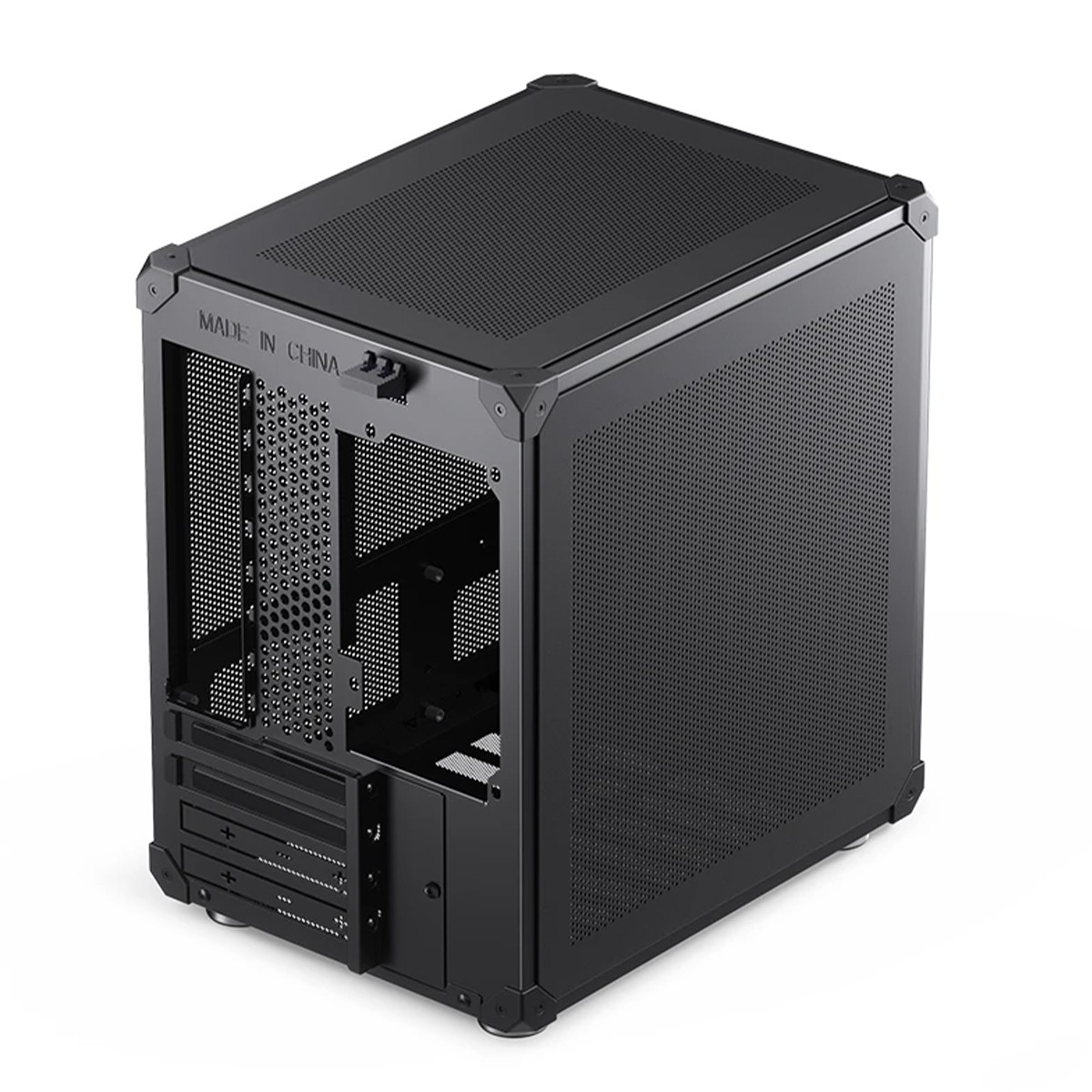 Gabinete Gamer Jonsbo C6 Black, Mini Tower, M-ATX, Sem Fonte, Sem Fans, Preto
