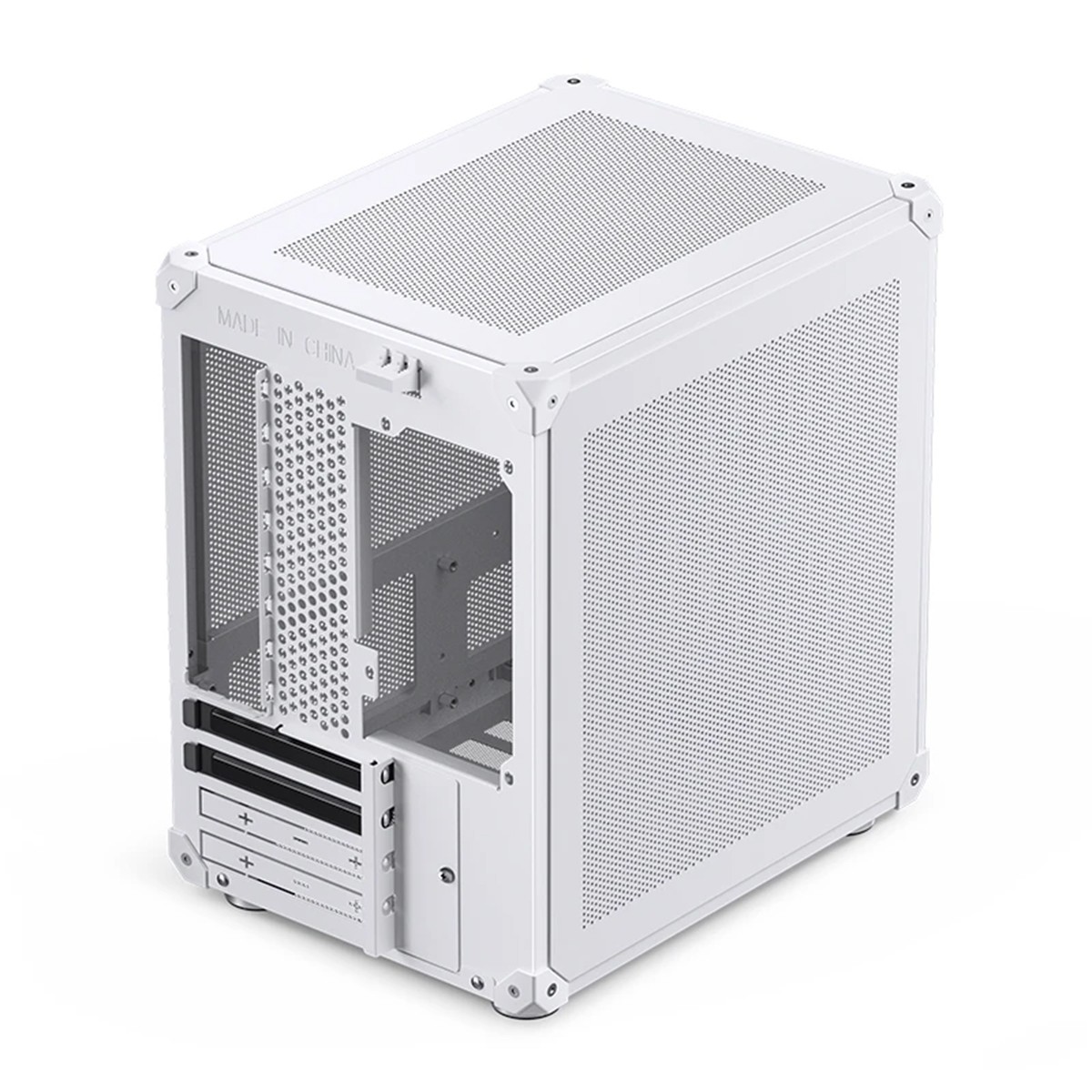 Gabinete Gamer Jonsbo C6 White, Mini Tower, M-ATX, Sem Fonte, Sem Fans, Branco