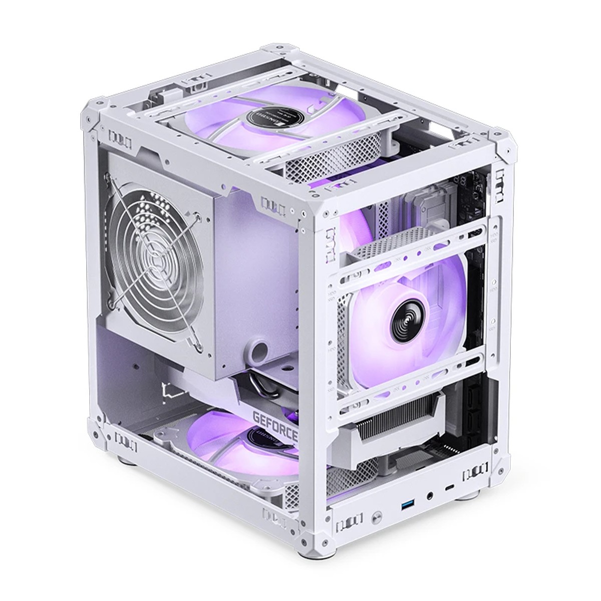 Gabinete Gamer Jonsbo C6 White, Mini Tower, M-ATX, Sem Fonte, Sem Fans, Branco
