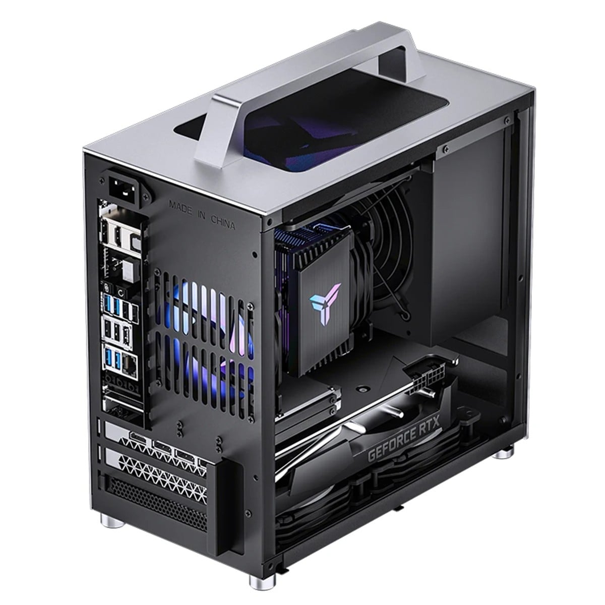 Gabinete Gamer Jonsbo T8 Plus, Mini Tower, Vidro Temperado, Mini ITX, Sem Fonte, Sem Fans, Cinza