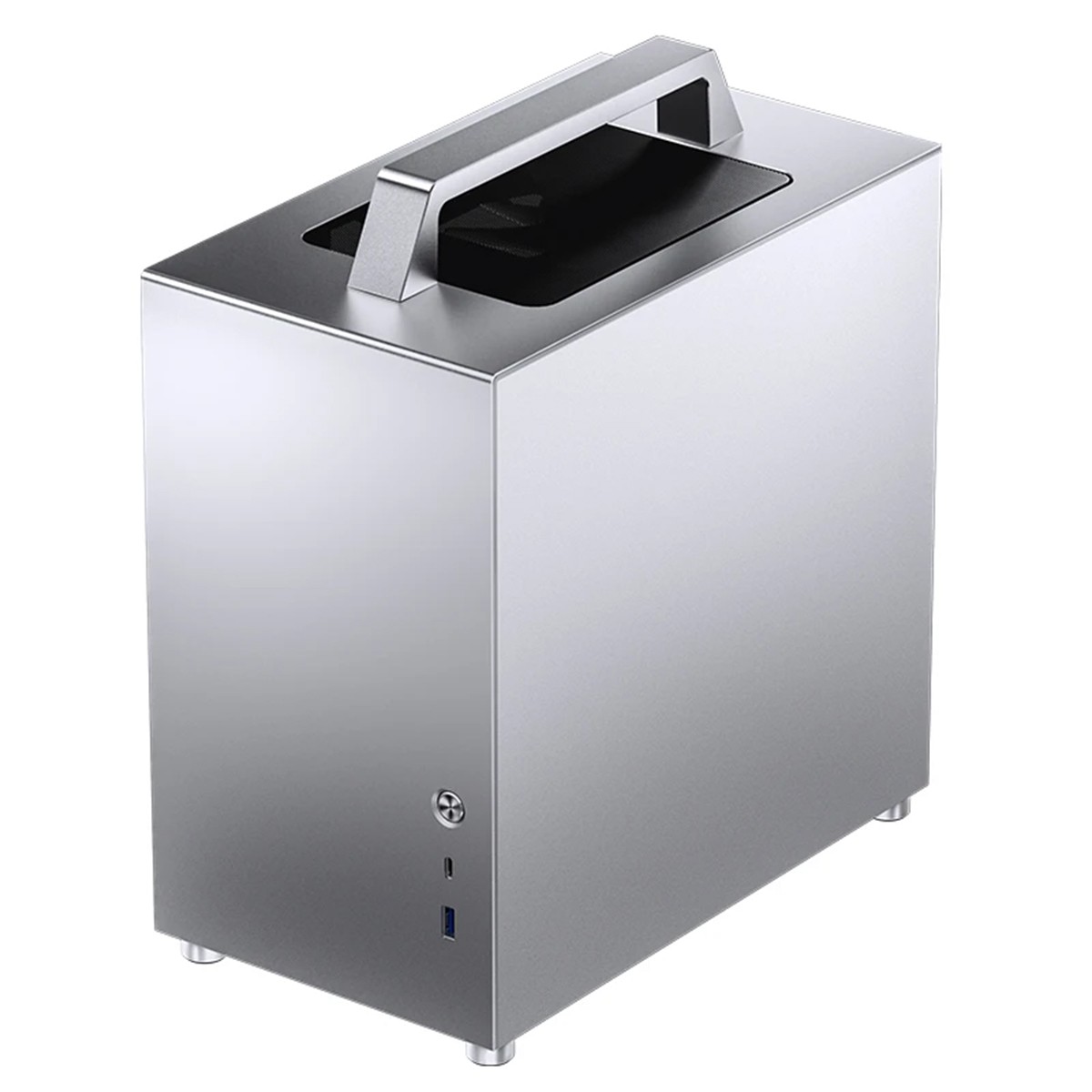 Gabinete Gamer Jonsbo T8 Plus, Mini Tower, Vidro Temperado, Mini ITX, Sem Fonte, Sem Fans, Cinza