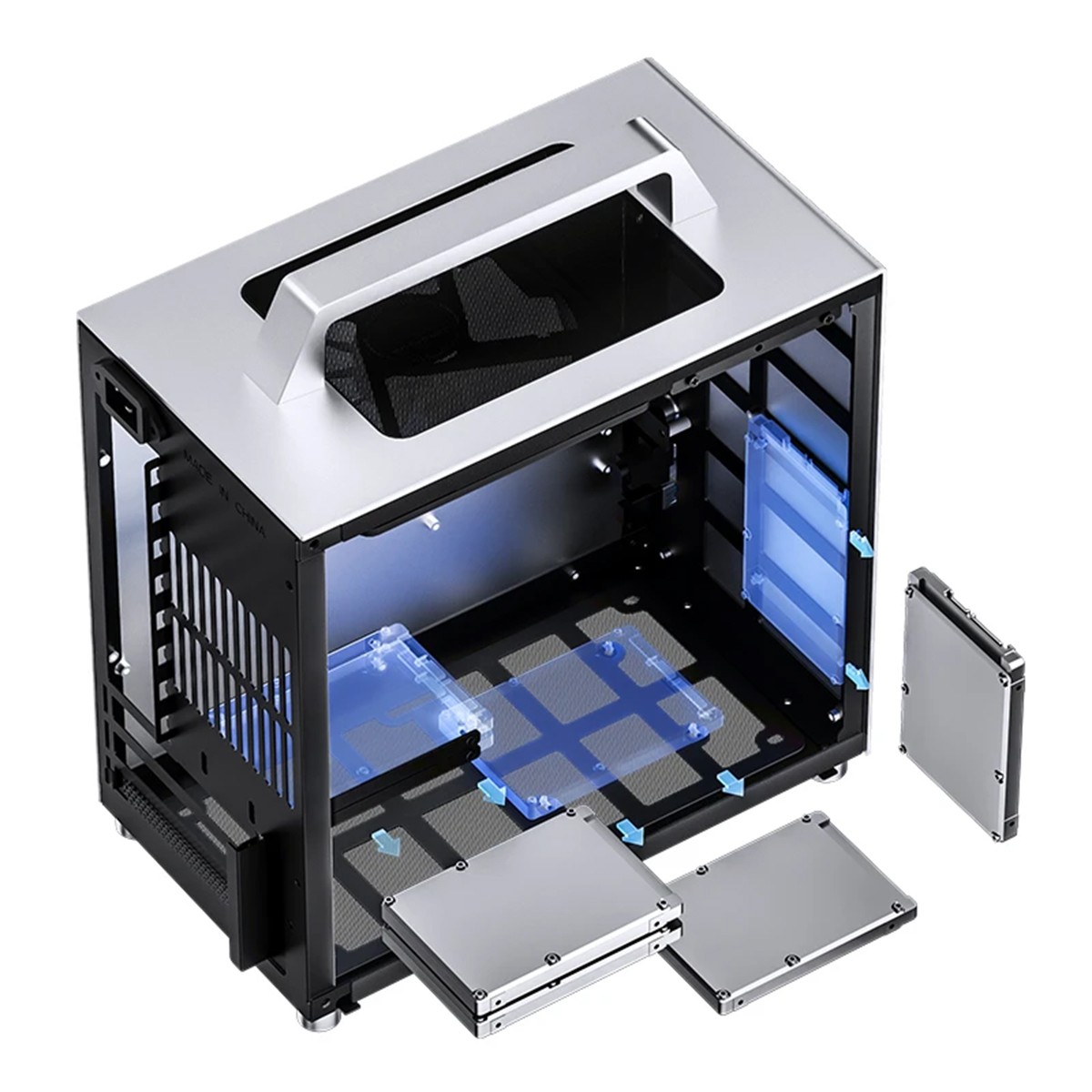Gabinete Gamer Jonsbo T8 Plus, Mini Tower, Vidro Temperado, Mini ITX, Sem Fonte, Sem Fans, Cinza