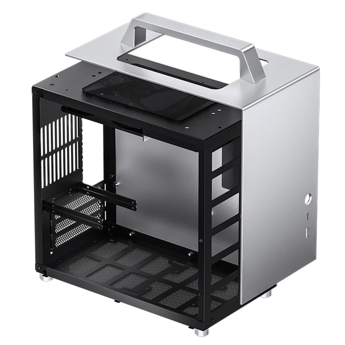 Gabinete Gamer Jonsbo T8 Plus, Mini Tower, Vidro Temperado, Mini ITX, Sem Fonte, Sem Fans, Cinza