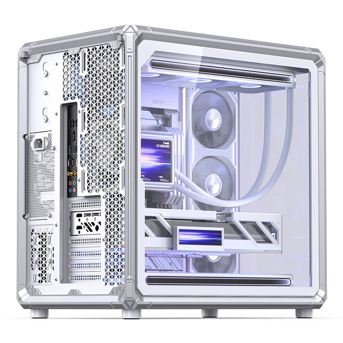 Gabinete Gamer Jonsbo X400 White, Mid Tower, Vidro Temperado, ATX, Sem Fonte, Sem Fans, Branco