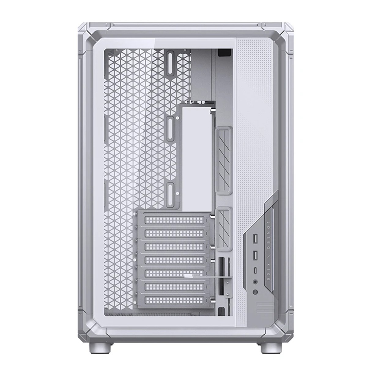 Gabinete Gamer Jonsbo X400 White, Mid Tower, Vidro Temperado, ATX, Sem Fonte, Sem Fans, Branco