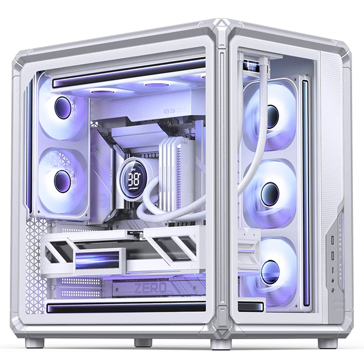 Gabinete Gamer Jonsbo X400 White, Mid Tower, Vidro Temperado, ATX, Sem Fonte, Sem Fans, Branco