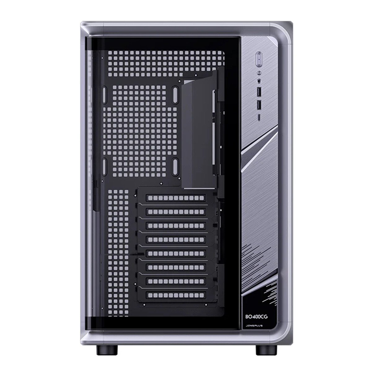 Gabinete Gamer Jonsbo/Jonsplus, Mid Tower, Vidro Temperado, ATX, Sem Fonte, Sem Fans, Cinza, BO400CG