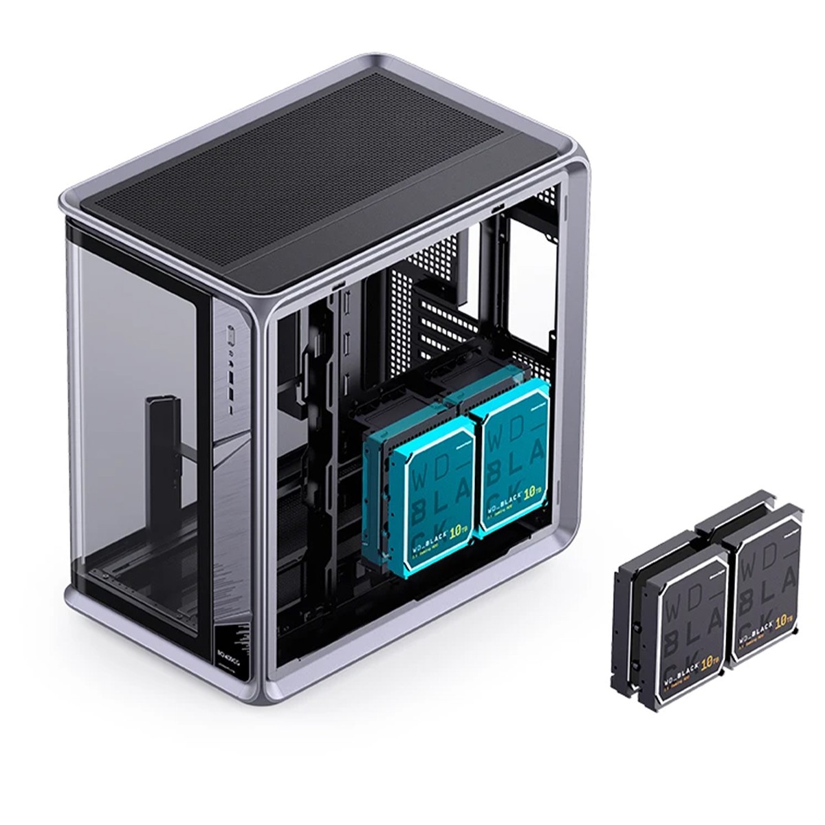 Gabinete Gamer Jonsbo/Jonsplus, Mid Tower, Vidro Temperado, ATX, Sem Fonte, Sem Fans, Cinza, BO400CG