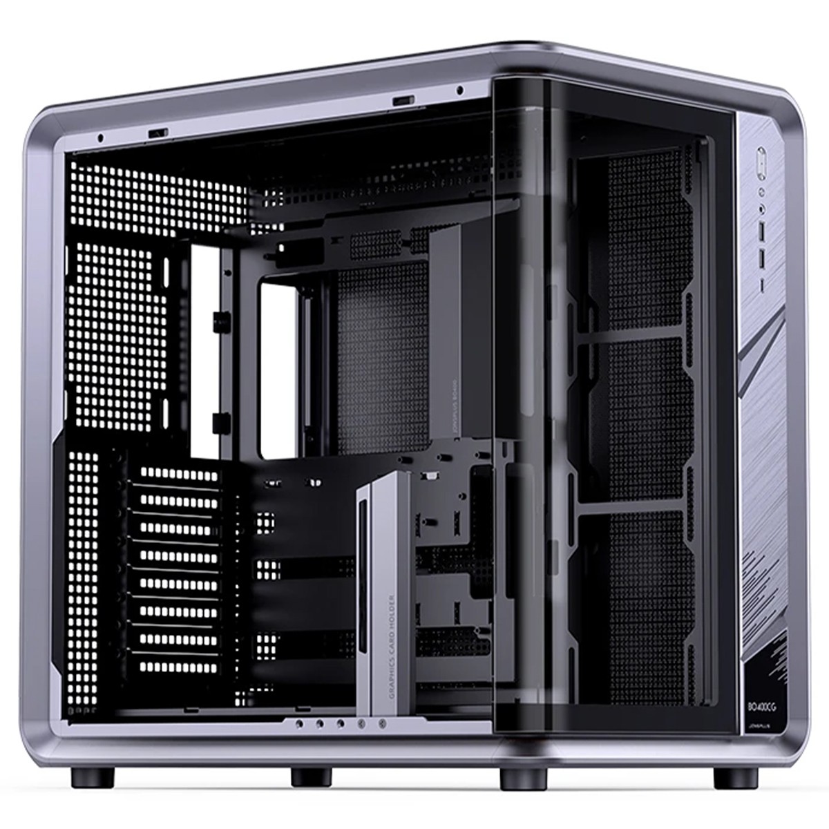 Gabinete Gamer Jonsbo/Jonsplus, Mid Tower, Vidro Temperado, ATX, Sem Fonte, Sem Fans, Cinza, BO400CG