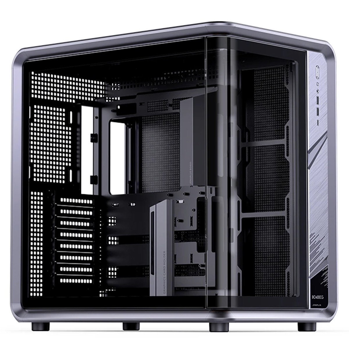Gabinete Gamer Jonsbo/Jonsplus, Mid Tower, Vidro Temperado, ATX, Sem Fonte, Sem Fans, Cinza, BO400CG