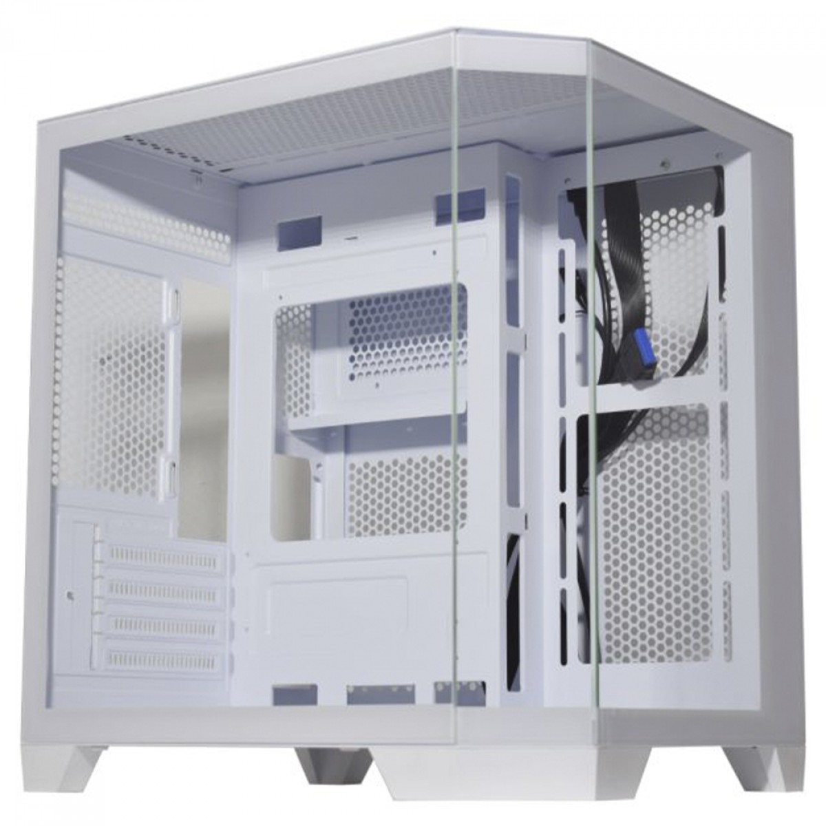Gabinete Gamer K-MEX Aquario Ângulo CG-W620, Mid Tower, Vidro Temperado, m-ATX, Sem Fan, Branco, CGW620RH002CB0X
