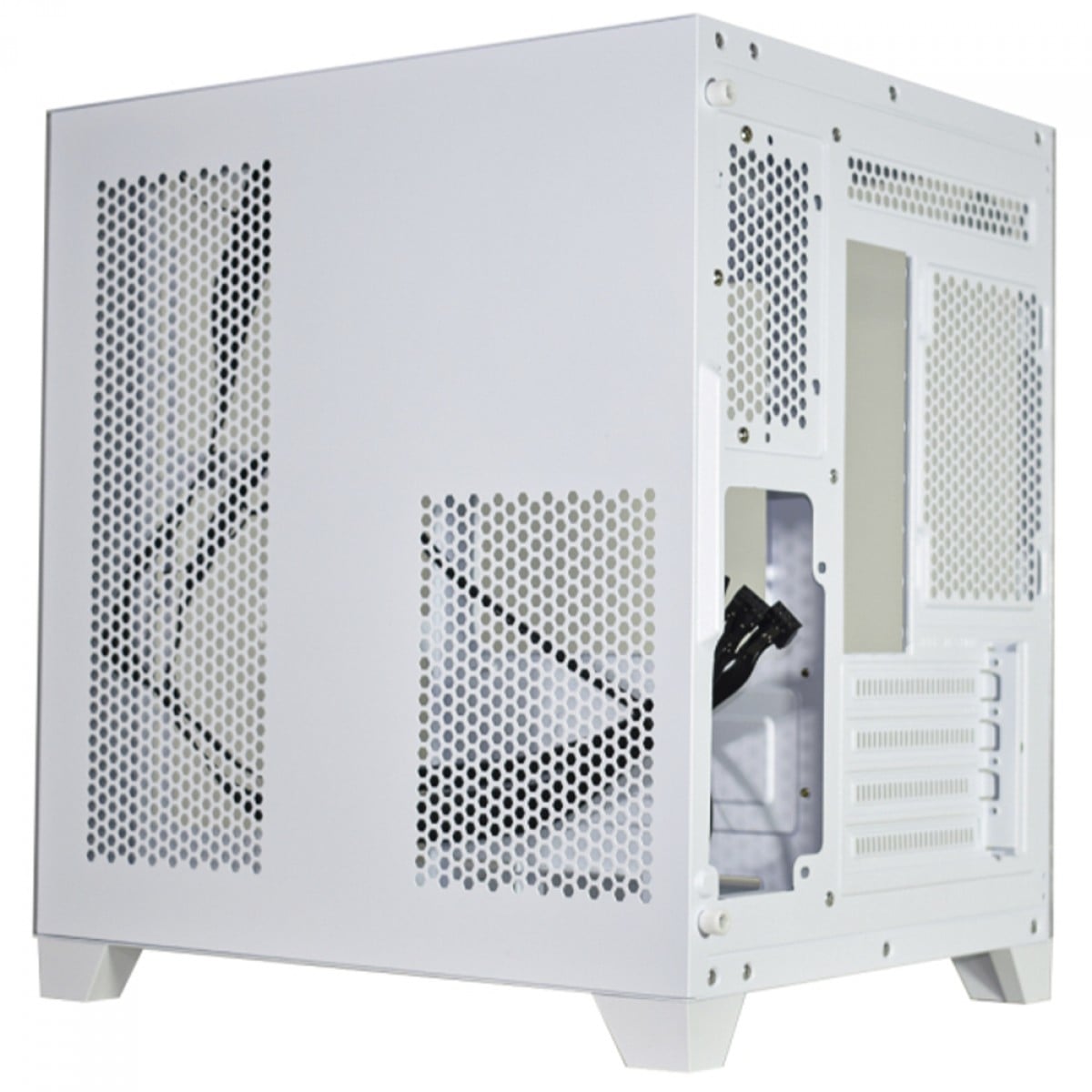 Gabinete Gamer K-MEX Aquario CG-W830, Mid Tower, Vidro Temperado, m-ATX, Sem Fan, Branco, CGW830RH002CB0X