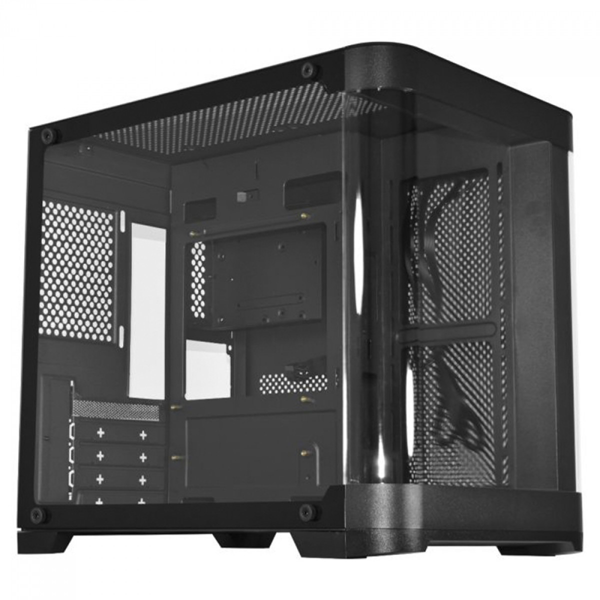 Gabinete Gamer K-MEX Aquário Curva CG-01AG, Mini Tower, Vidro Temperado, M-ATX, Sem Fan, Preto, CG01AGRH001CB0X