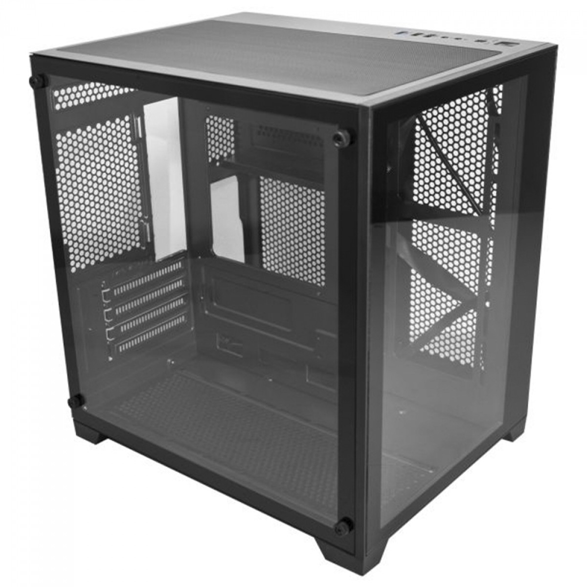 Gabinete Gamer K-MEX Aquario Micro IV CG-0415, Mid Tower, Vidro Temperado, m-ATX, Sem Fan, Preto, CG0415RH001CB0X
