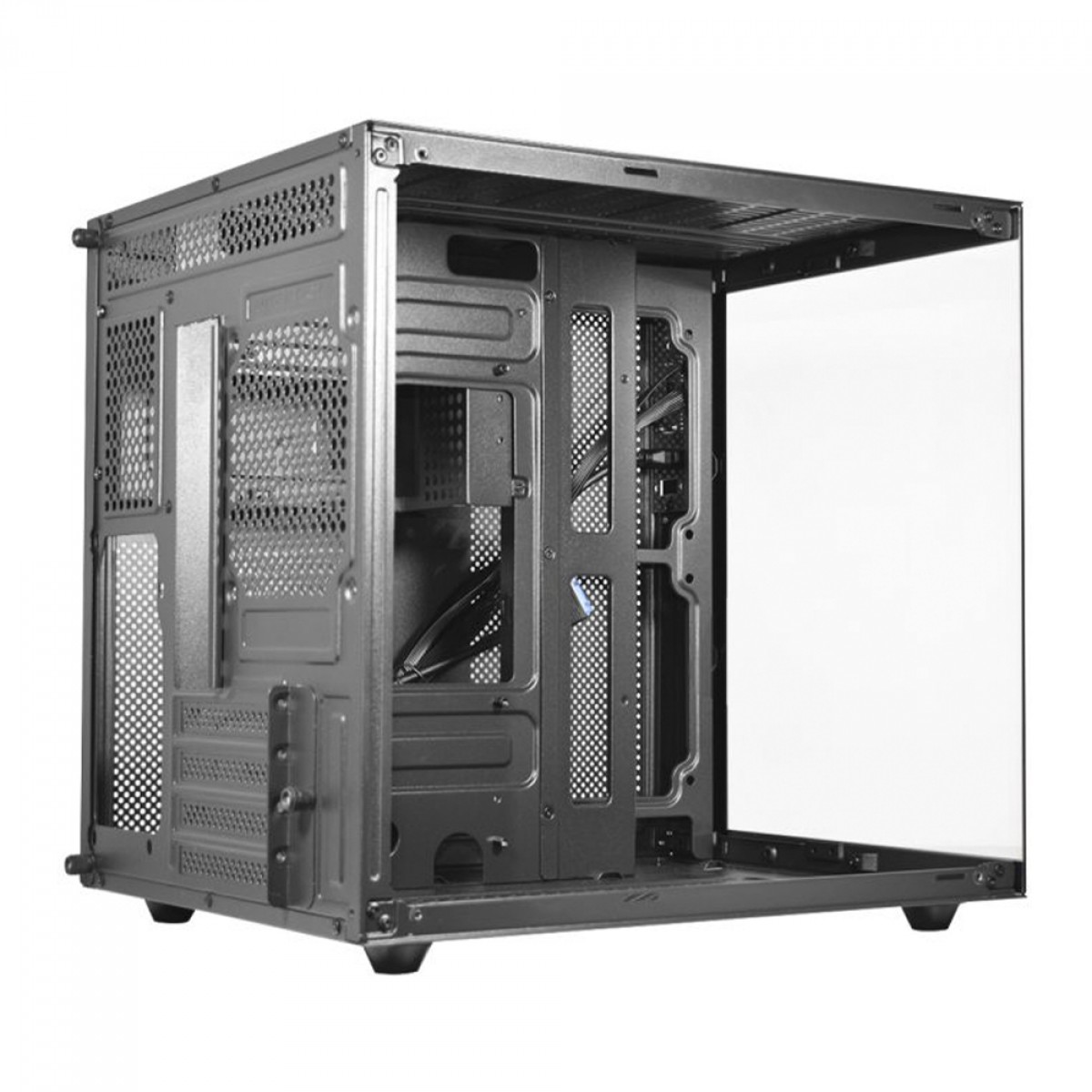 Gabinete Gamer K-MEX Aquario Micro, Mini Tower, Vidro Temperado, M-ATX, Black, Sem Fonte, Sem Fan, CG-02SB