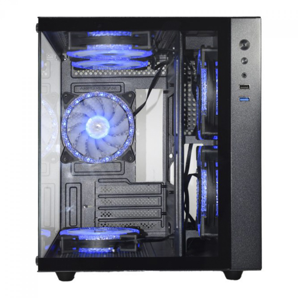 Gabinete Gamer K-MEX Aquario Micro, Mini Tower, Vidro Temperado, M-ATX, Black, Sem Fonte, Sem Fan, CG-02SB