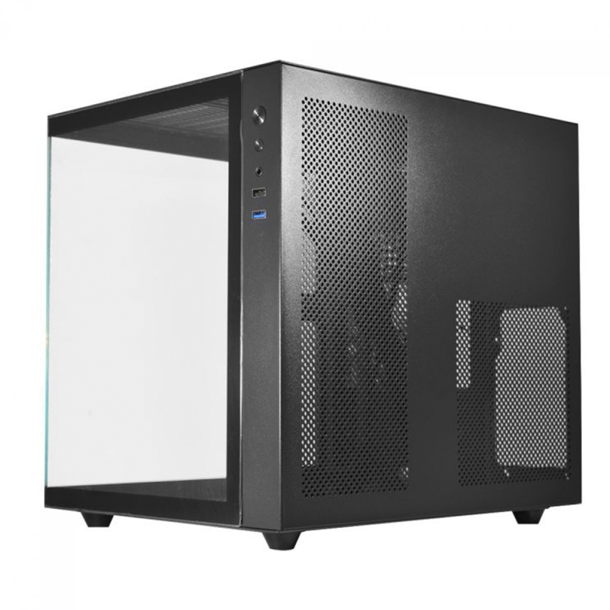 Gabinete Gamer K-MEX Aquario Micro, Mini Tower, Vidro Temperado, M-ATX, Black, Sem Fonte, Sem Fan, CG-02SB