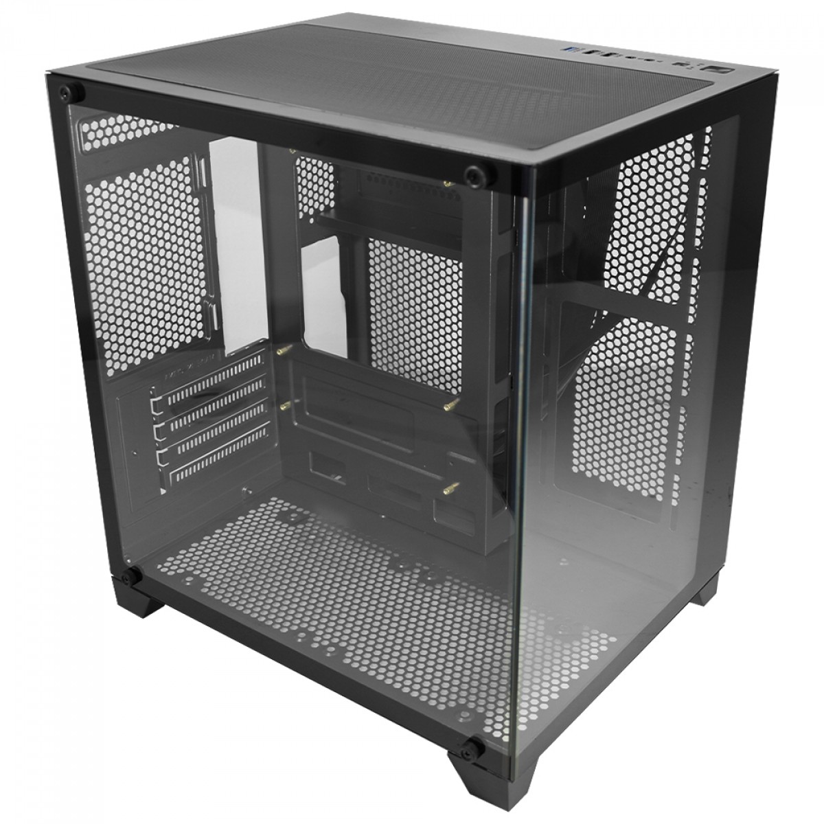 Gabinete Gamer K-MEX Aquário Micro, Mini Tower, Vidro Temperado, M-ATX, Sem Fonte, Sem Fan, Preto, CG0830