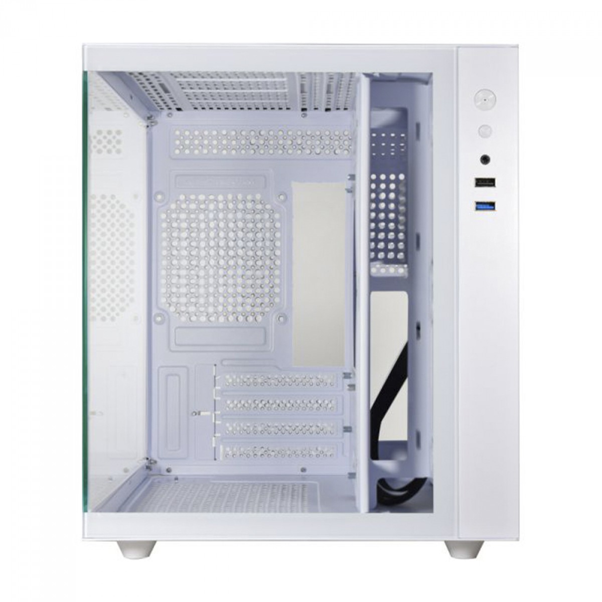 Gabinete Gamer K-MEX Aquario Micro, Mini Tower, Vidro Temperado, M-ATX, White, Sem Fonte, Sem Fan, CG-W2SB