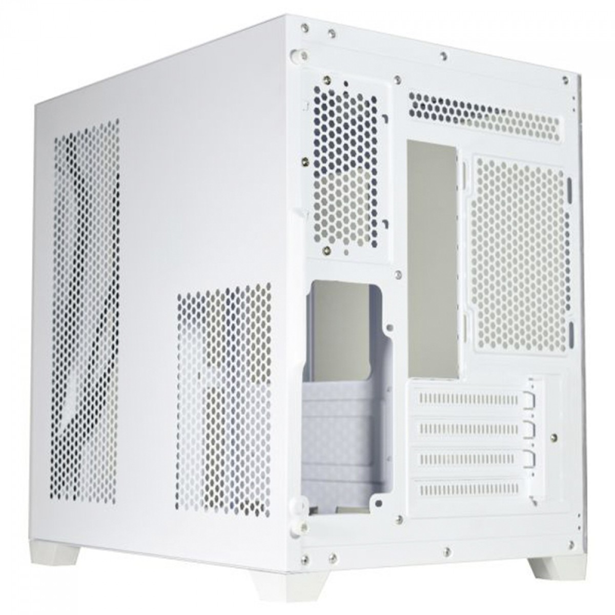 Gabinete Gamer K-MEX Aquario Micro White IV CG-W415, Mid Tower, Vidro Temperado, m-ATX, Sem Fan, Branco, CGW415RH002CB0X