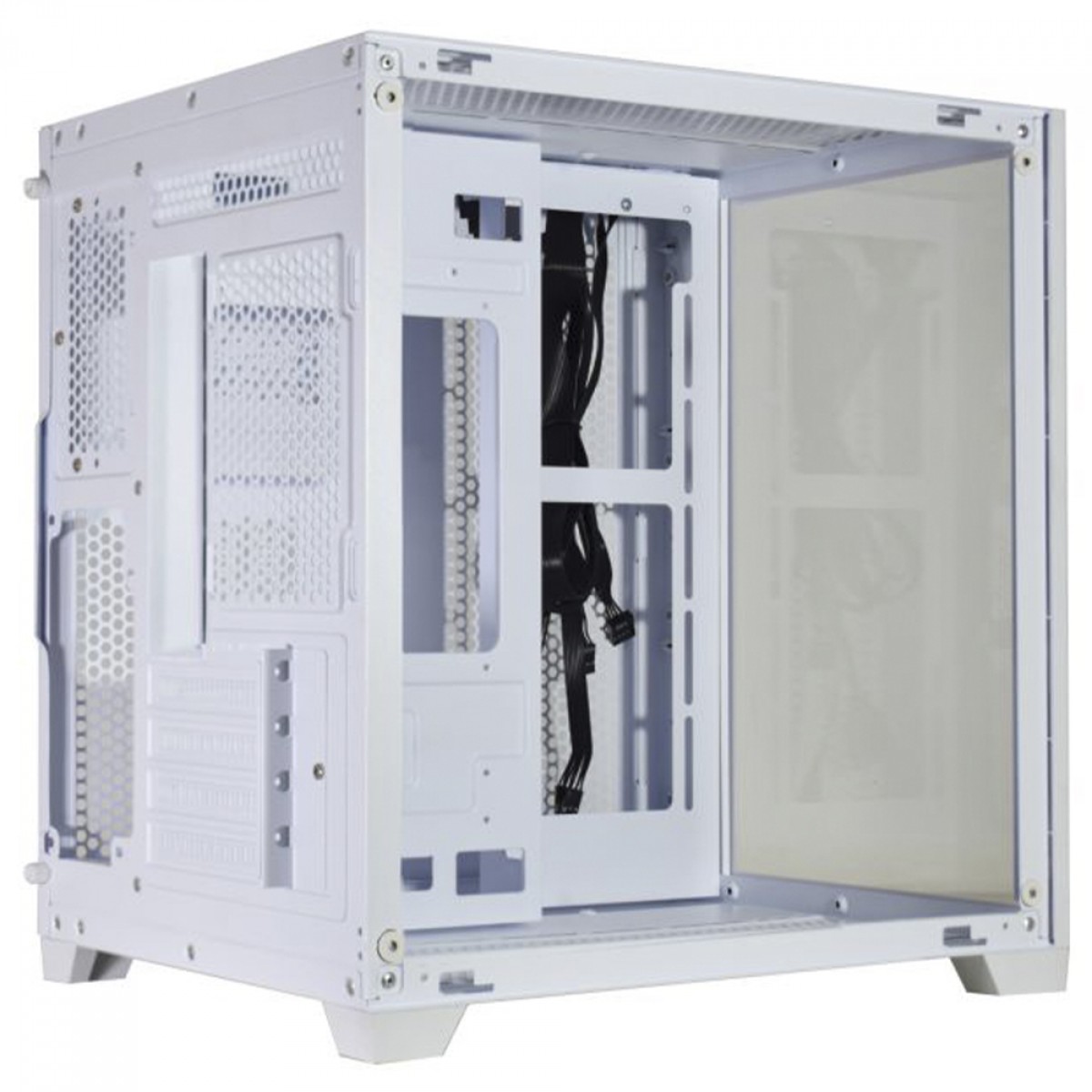 Gabinete Gamer K-MEX Aquario Micro White IV CG-W415, Mid Tower, Vidro Temperado, m-ATX, Sem Fan, Branco, CGW415RH002CB0X