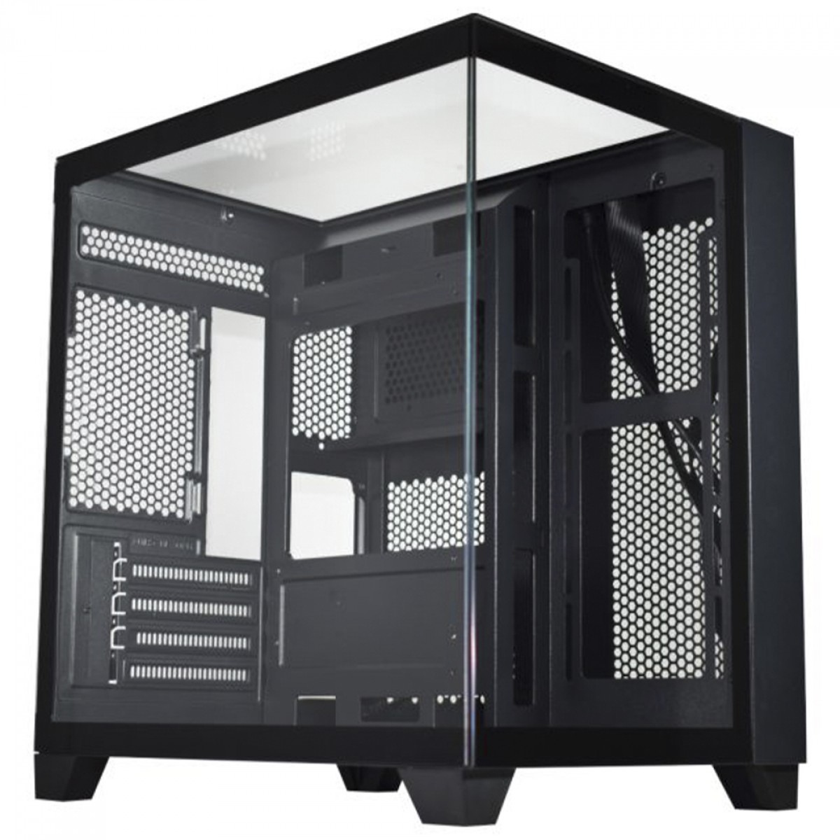 Gabinete Gamer K-MEX Aquario Visão CG-0725, Mid Tower, Vidro Temperado, m-ATX, Sem Fan, Preto, CG0725RH001CB0X - OPEN BOX