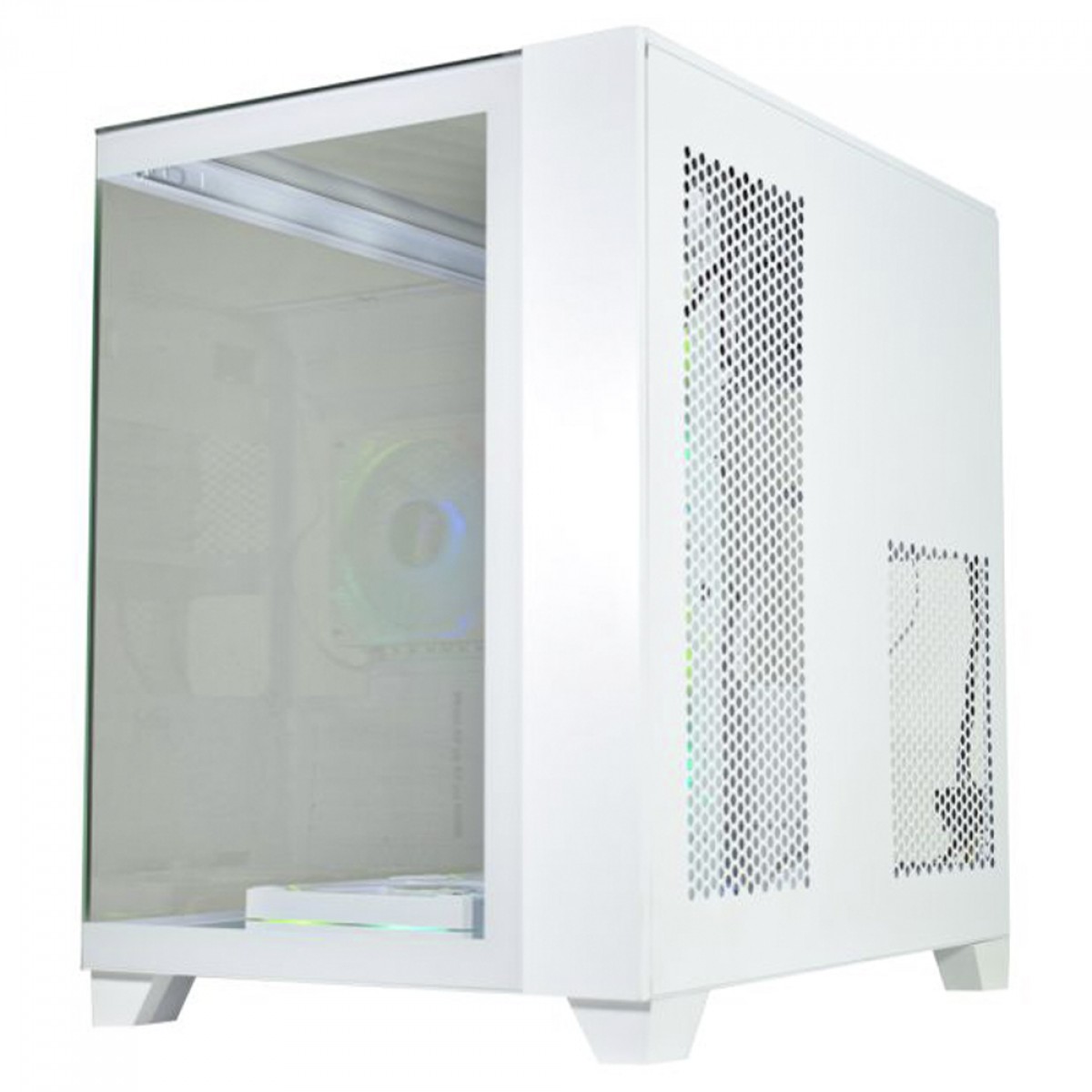 Gabinete Gamer K-MEX Aquario Visão CG-W725, Mid Tower, Vidro Temperado, m-ATX, Sem Fan, Branco, CGW725RH002CB0X
