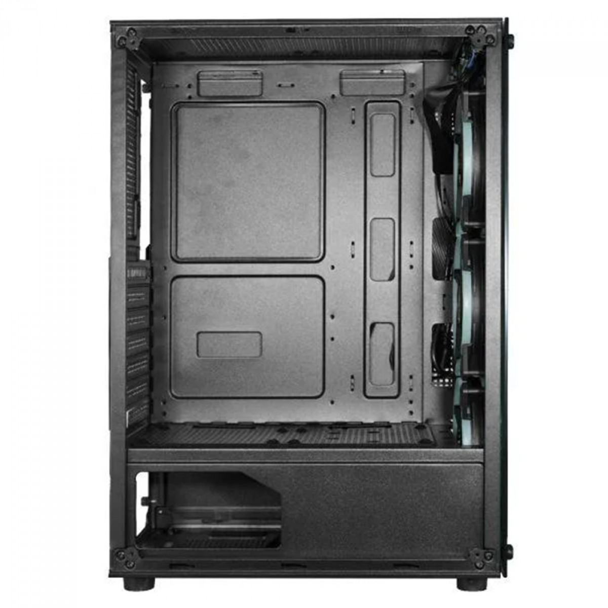 Gabinete Gamer K-MEX CG-30C5, RGB, Mid Tower, Lateral em Vidro, ATX, Com 3 Fans, Sem Fonte, Preto, CG30C5RH0010B0X